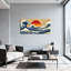 «Nautical & Beach Wave Sunset Ocean», reproduction d'art sur toile-405337920