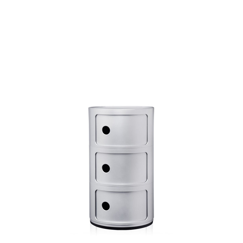 Componibili Round Modular Stacking Units, Silver, 3