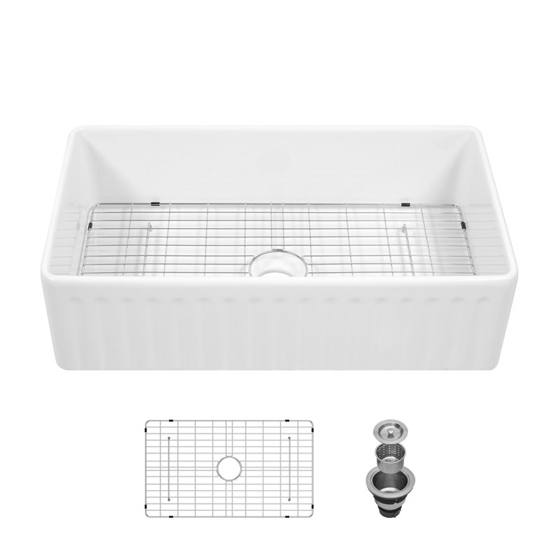 33'' L Single Bowl Ceramic Kitchen Sink