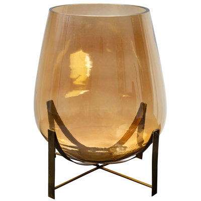 LUSTRE VERRE LURGE AMBRE GRAND