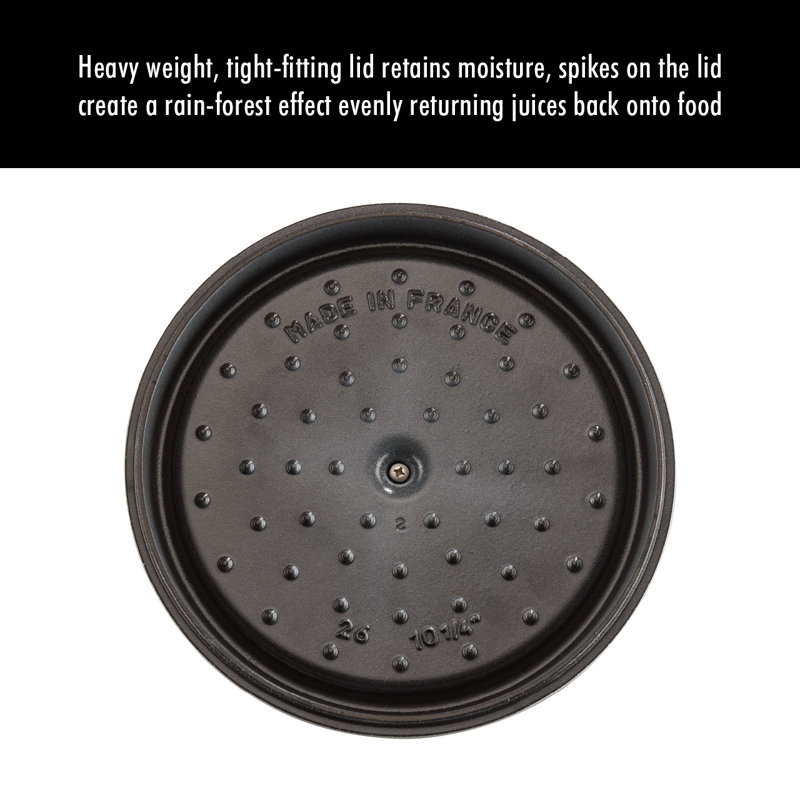 La Cocotte Cast Iron Round Cocotte, 5.5 quarts, White