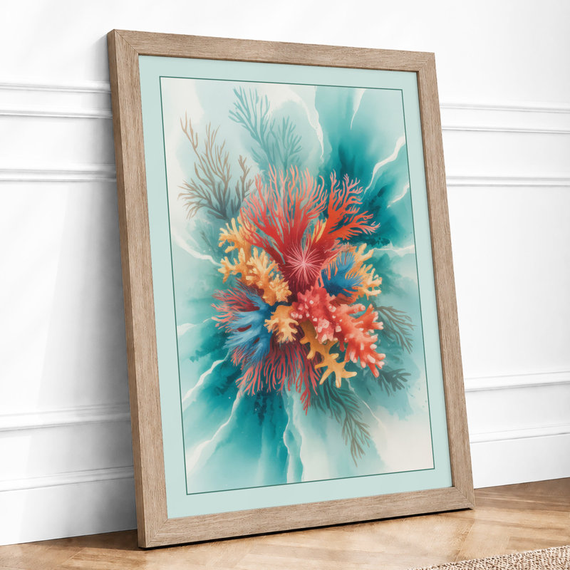 Luminous Floral Burst Botanical - Print, A2 - 59.4 x 42.0 cm, Oak