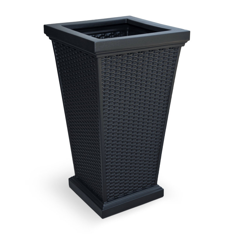 28" H Resin Indoor/Outdoor Planter, Black