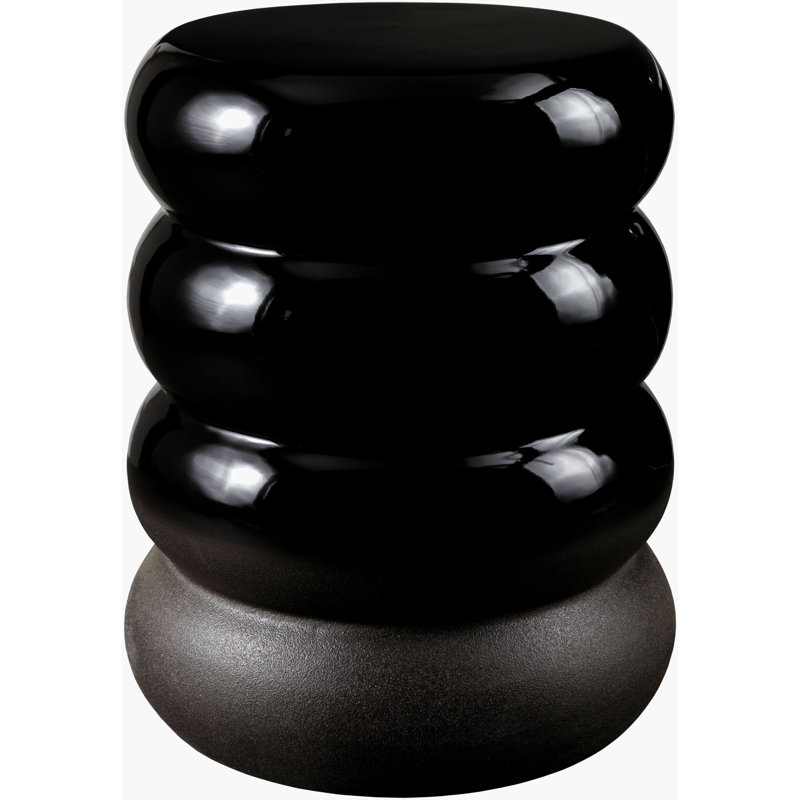 Gervase Accent Stool, Black/Charcoal
