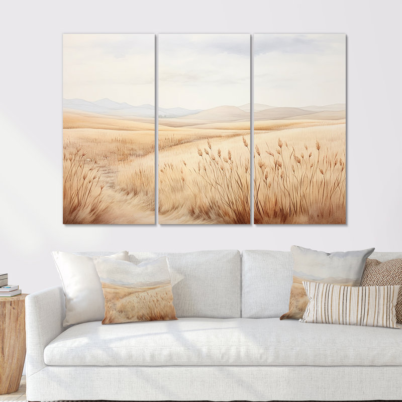 Ensemble de décoration murale Prairie Peacefulness Meadows IV - Prairies, H 28 po x l 36 po x P 1 po, Toile tendue