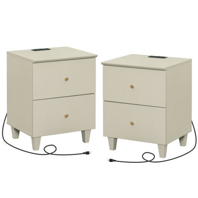 Cabriano 2 - Drawer Nightstand in White by Latitude Run