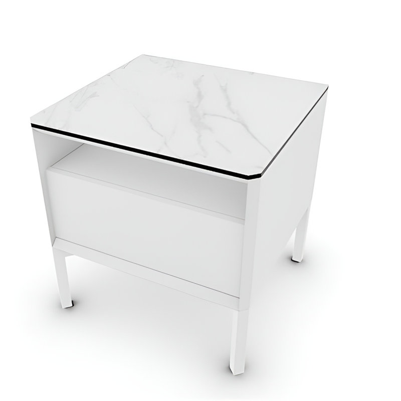 York Nightstand with 1 Drawer and Open Compartment