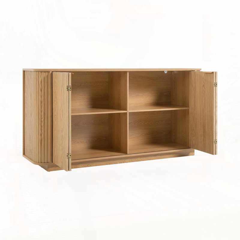 Buffet en bois, Naturel / Or