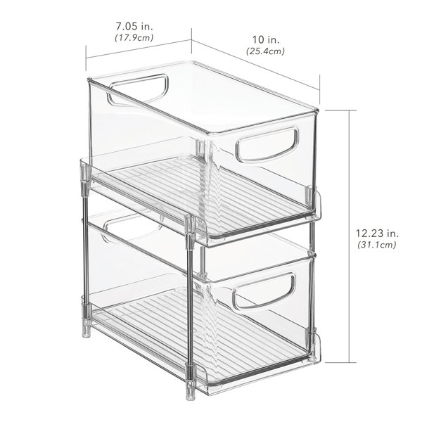 MDesign Plastic Divided Closet, Drawer Storage Bin, Multiple Sections