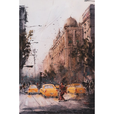La place de ma genèse | Aquarelle sur papier | Par Subhadra Sarkar
