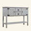 Console en bois massif avec 2 tiroirs, armoires et tablette inférieure, armoire de rangement pour salle à manger de style rétro-1677305079-1677305067-1677305078