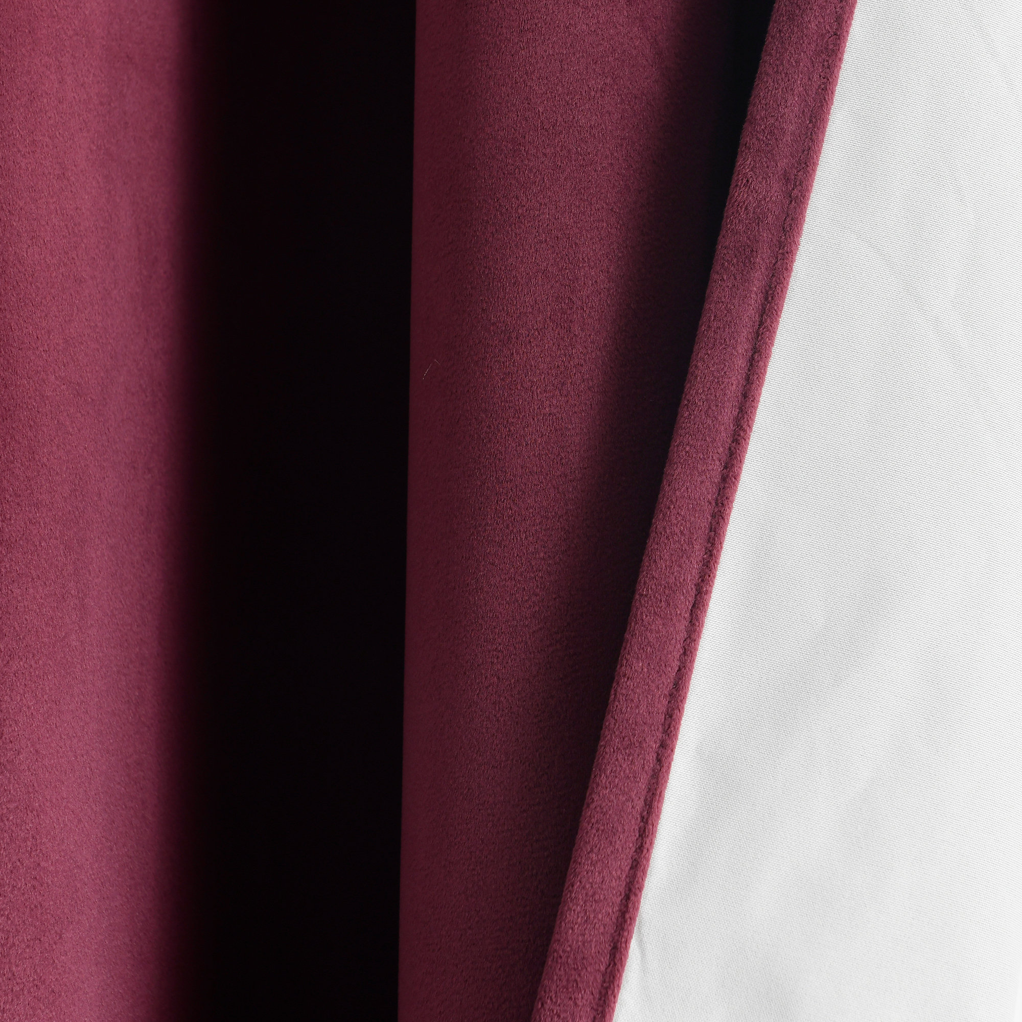 Prima Velvet Solid Blackout Polyester Curtain, Plum