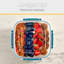  Contenant alimentaire en plastique hermétique, ensemble de 4 bols transparents scellés avec couvercles, sans BPA, rectangulaire, bleu