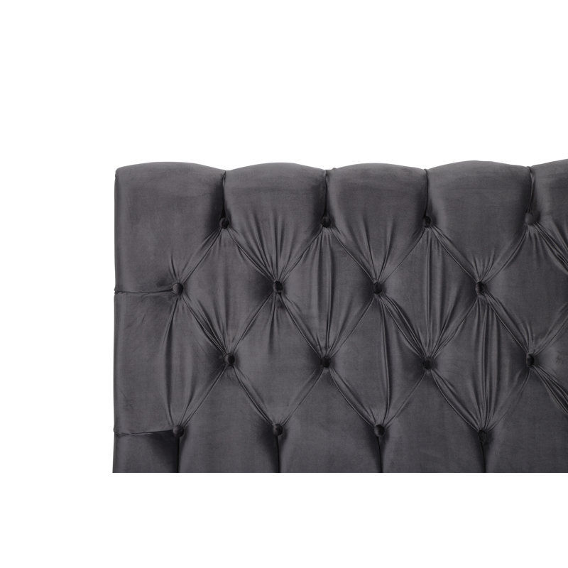 Bryoni Upholstered Headboard, Dark Grey, Small Double (4')