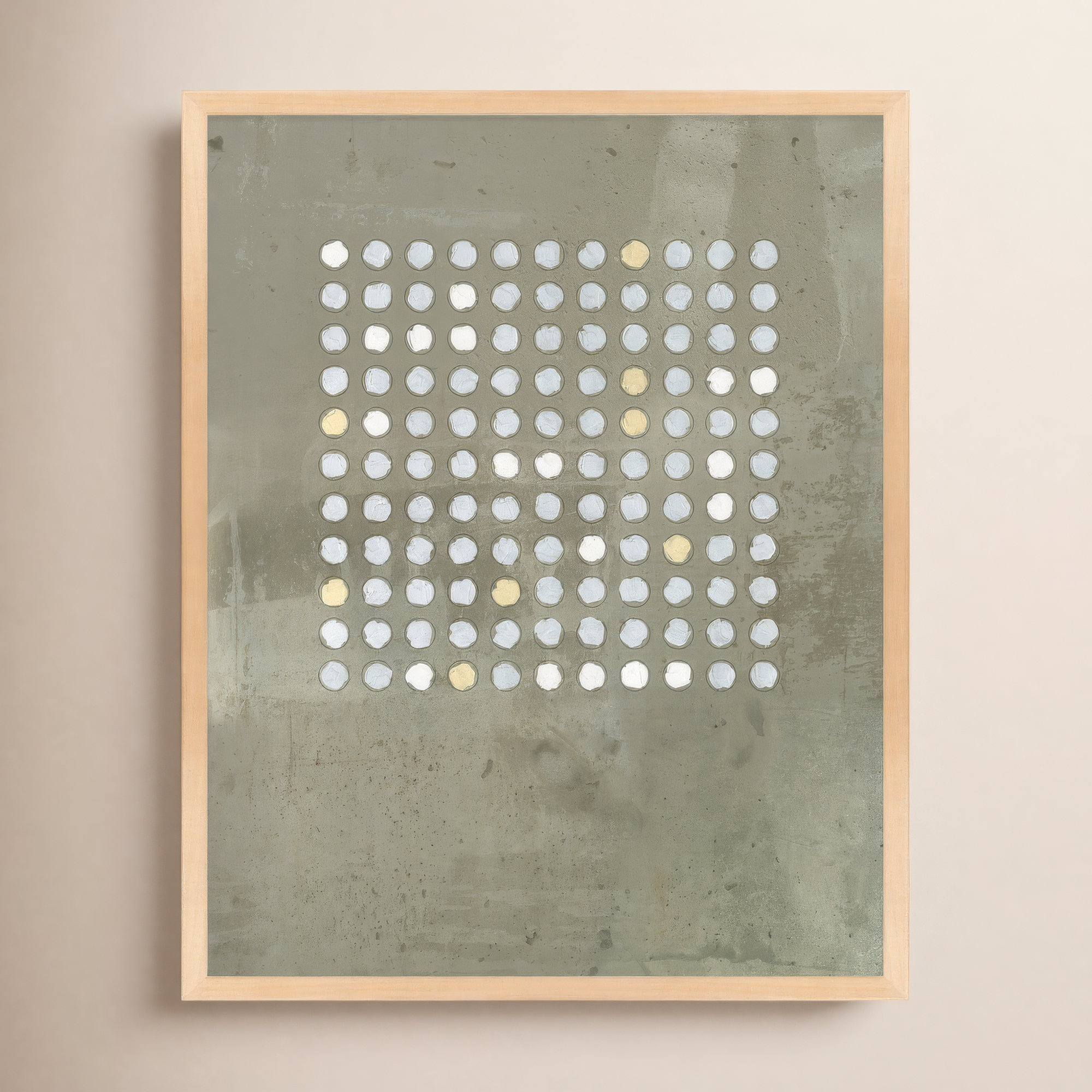 Circles In Squares 2 by Jacques Pilon, 30" H x 24" W x 1.25" D, Brown