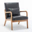 Fauteuil avec revêtement en bois et cuir-1527192527