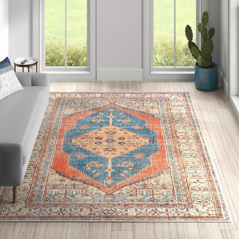Glendale Heights Washable Oriental Indoor Rug, Rectangle 7'10" x 10'2"