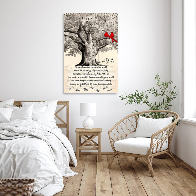 «You And Me Music Lyric», reproduction d'art graphique sur toile tendue, H 14 po x l 11 po x P 1,25 po