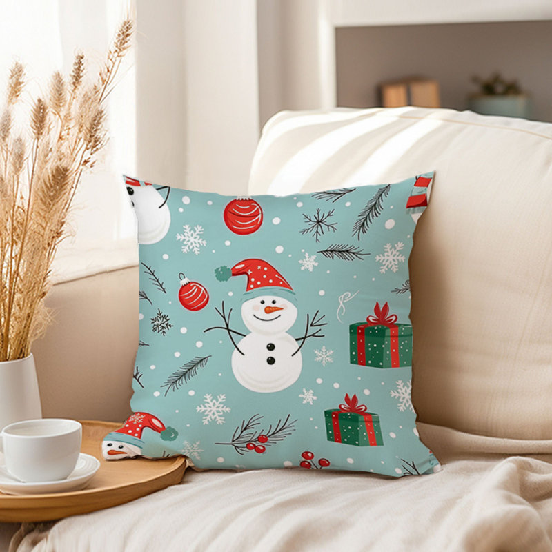 Holiday Christmas Snowman Pattern III, 16"H x 16"W