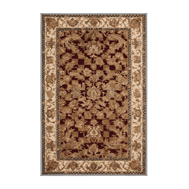 Tapis brun français lavable à la machine, Rectangle 5 pi x 8 pi