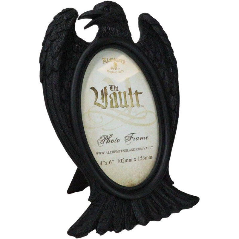 Gothic Edgar Poe Quoth The Raven Crow Decorative 4"X6" Picture Frame Figurine