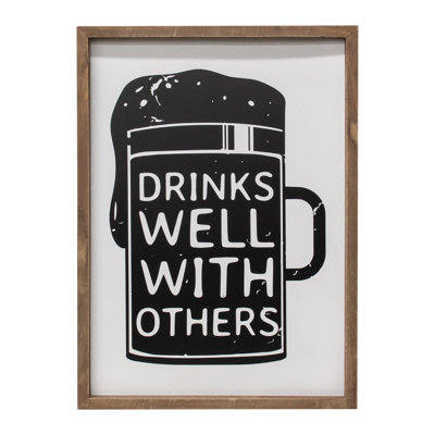 Décoration murale encadrée "Drinks bien avec d'autres"