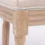Chaise de salle à manger style français à structure carrée en bois massif avec dossier en lin, ensemble de 2