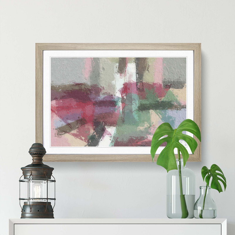 Abstract Art Painting Vol.111 by S.Johnson - Framed Print, Oak Framed, 45cm H x 63cm W x 2cm D