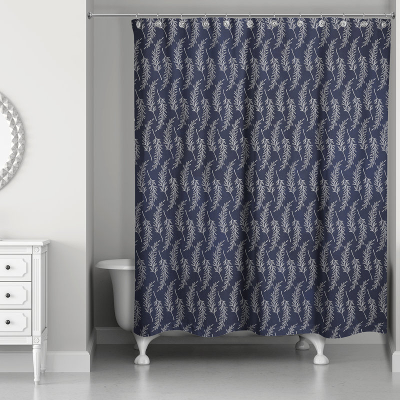 Rideau de douche simple Sudler, Bleu marine