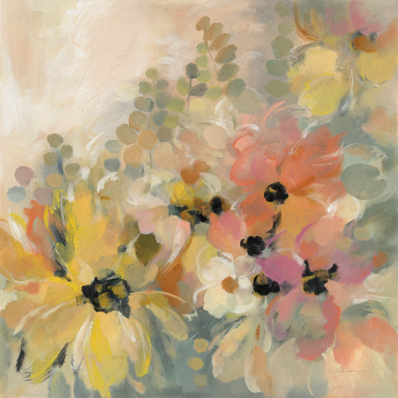 June Flower Bed by Silvia Vassileva - Wrapped Canvas Painting, 122cm H x 122cm W