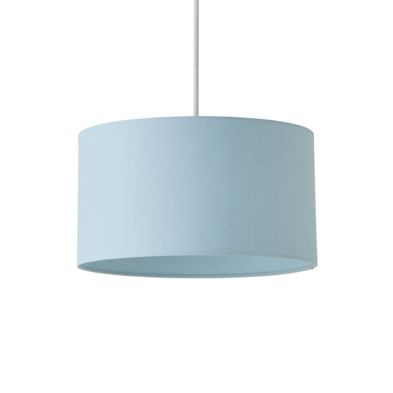 Blended Fabric Drum Lamp Shade ( Slip-On ), Blue, 20cm H x 35cm W x 35cm D