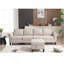 Canapé modulaire convertible avec rangement, canapé en L, canapé à quatre places, canapé modulaire en tissu de lin moderne pour le salon, beige-121060060