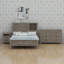 Ensemble 3 pièces Modern Farmhouse comprenant une tête de lit avec ports de charge, table de chevet et commode-1789501834