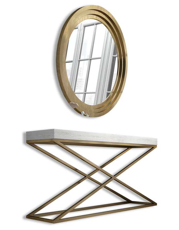 Ensemble de console et de Miroir Saphire, H 31,5 po x l 47 po x P 15,6 po