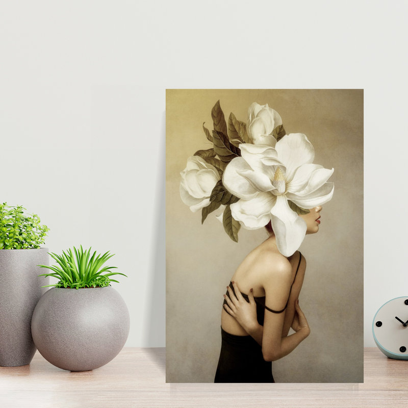 «Magnolia Beauty», art mural rétro, H 18 po x l 12 po