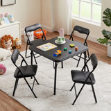 Aerynn Kids 5 Piece Square Play Or Activity Table and Chair Set