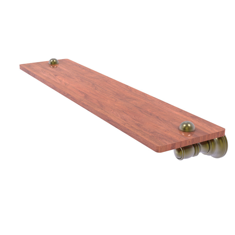 Tablette en bois Freyja, Laiton antique, H 2,4 po x l 22 po x P 5,54 po