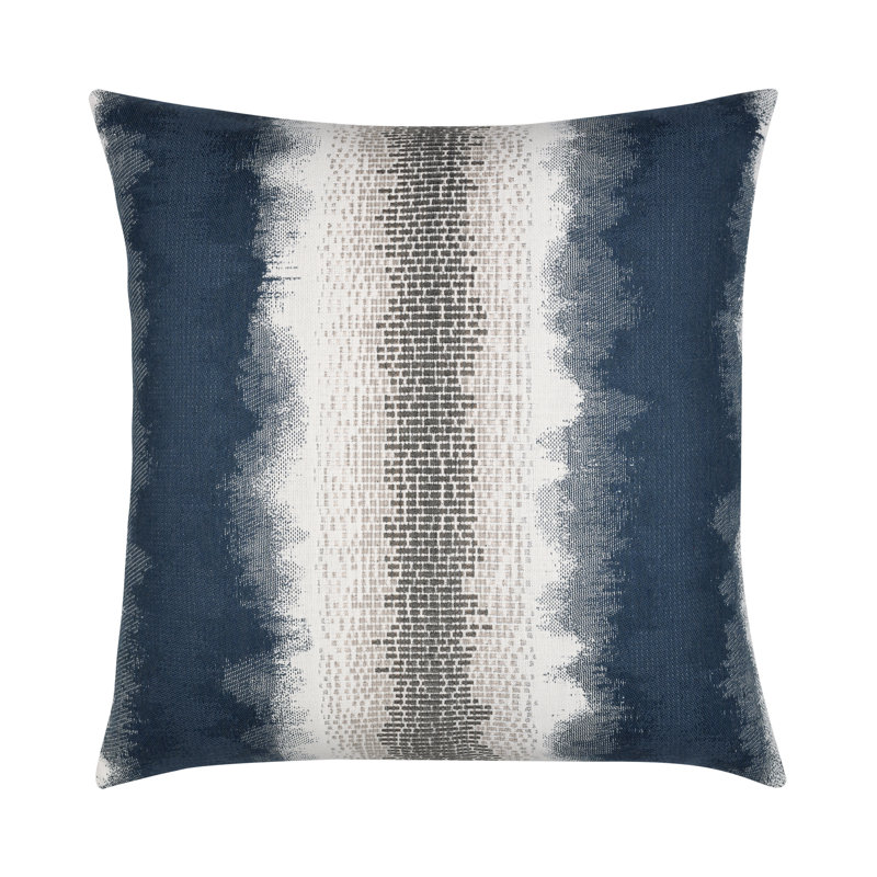 Resilience Sunbrella® Throw Square Indoor/Outdoor Pillow Cover & Insert by Elaine Smith, Indigo, 22"H x 22"W