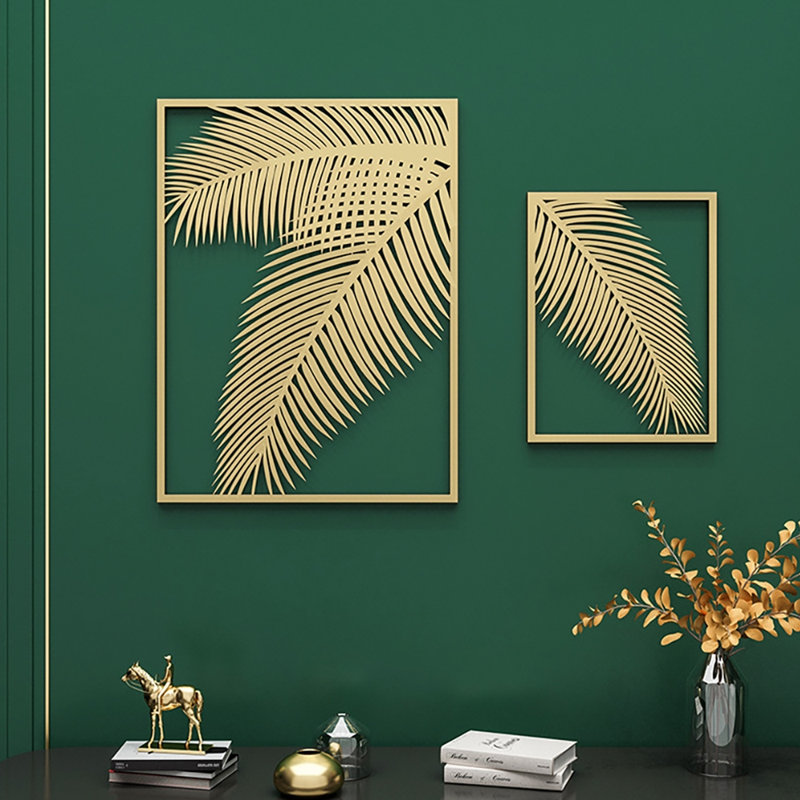 Ensemble de 2 décorations murales en métal pour la maison