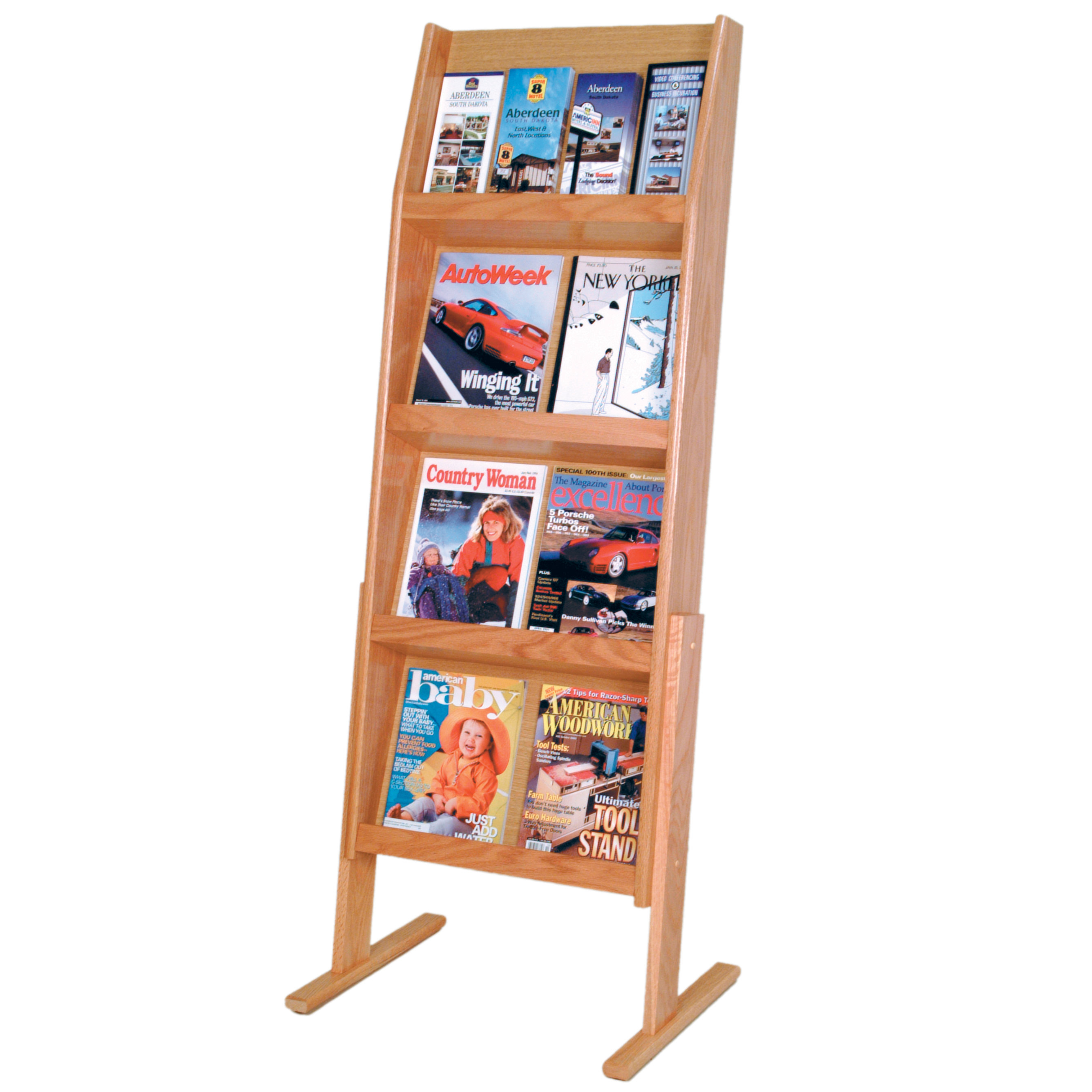 Wooden Mallet Slope Free Standing Magazine Rack | Wayfair