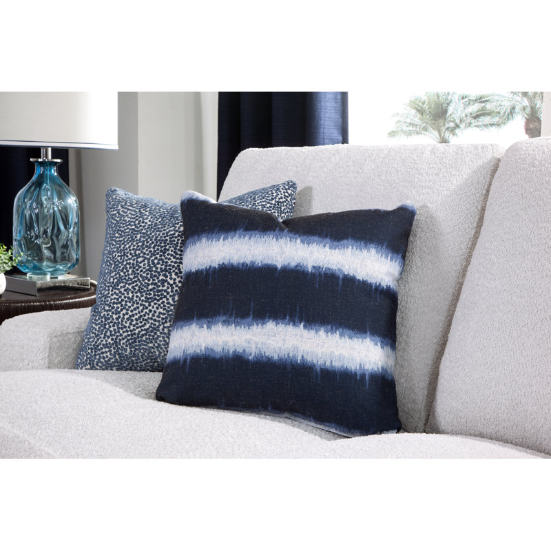 Cambria Upholstered 97'' Sofa, Java Finish, Blue Chenille; 0344-63