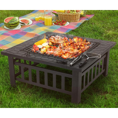 LIFERUN 81 cm W Barrel Grill / Smoker Combo Charcoal Grill Gas & Charcoal Combo Grill