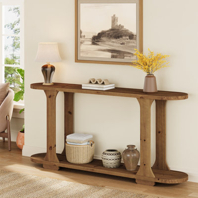 63 Inch Solid Wood Console Table For Entryway