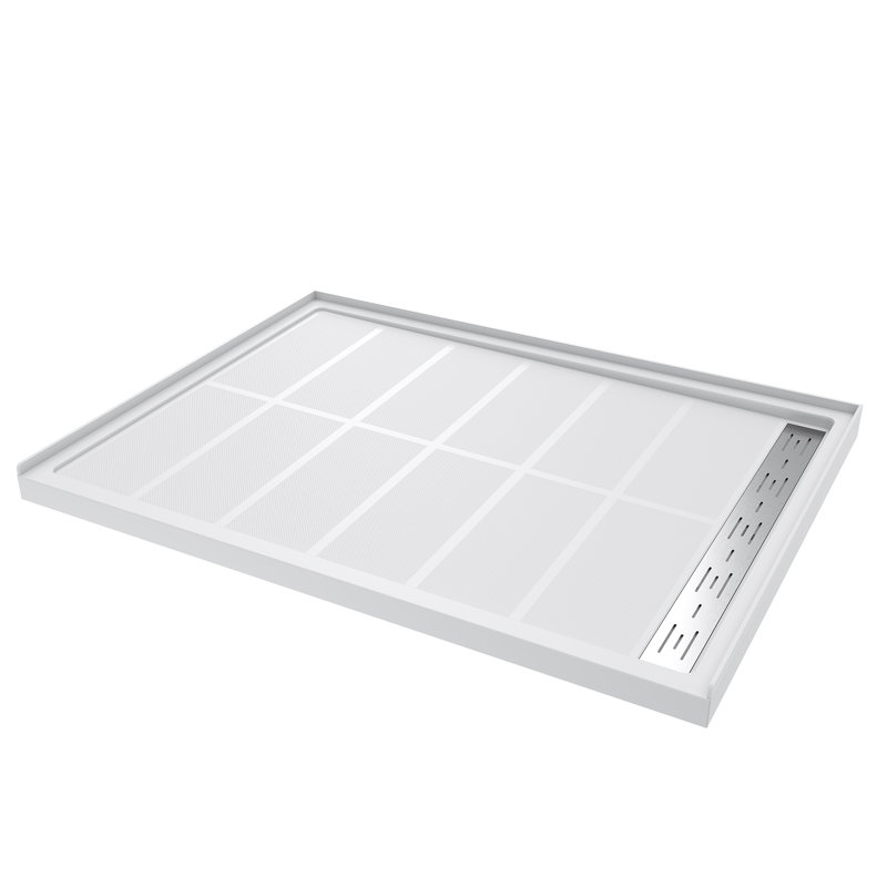 Élégante base de douche en acrylique l 48 po x P 36 po x H 4 po, Oui