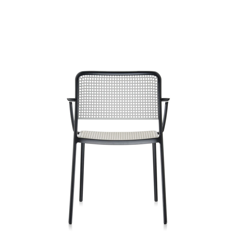 Chaise d'appoint Audrey, Gris clair, Acier peint en noir