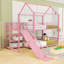 Lit superposé en métal avec escalier de rangement, glissière et garde-corps-129521341