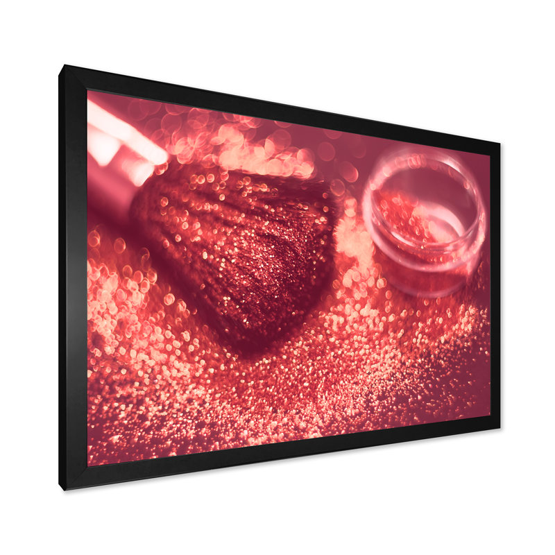Red Glitter Sparkle " Red Glitter Sparkle " Painting Print, Black Picture Framed, 8" H x 12" W x 1" D