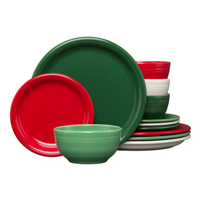 Christmas Bistro Coupe 12-Piece Dinnerware Set