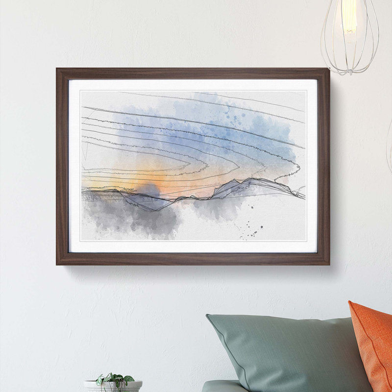 Mountain Range in Spain in Abstract - Picture Frame Graphic Art Print, Walnut Framed, 48cm H x 65cm W x 2cm D