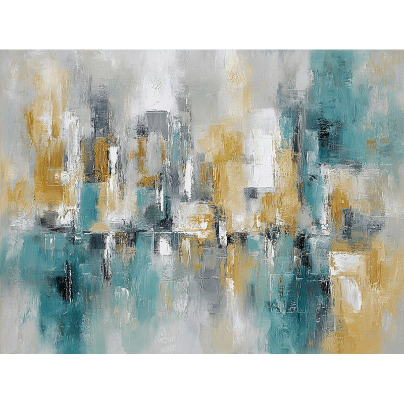 «Coastal Skyline Blocks», art mural sur toile tendue, H 16 po x l 24 po x P 1,5 po
